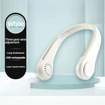 Portable Mini Home Summer Air-cooled Neck Hanging Fan for Outdoor Sports, Running, Travel Without Blades, Wearable USB Neck Stra